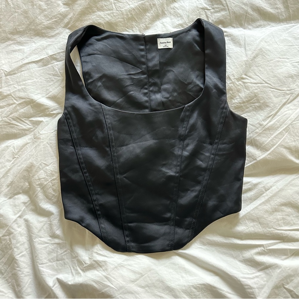 Sunday Best structured satin top